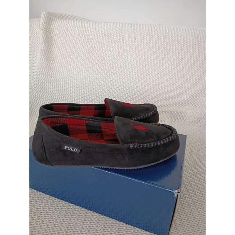 POLO Slippers Polo Ralph Lauren Dezi V Moccasin Slipper Pony Logo memory foam 10